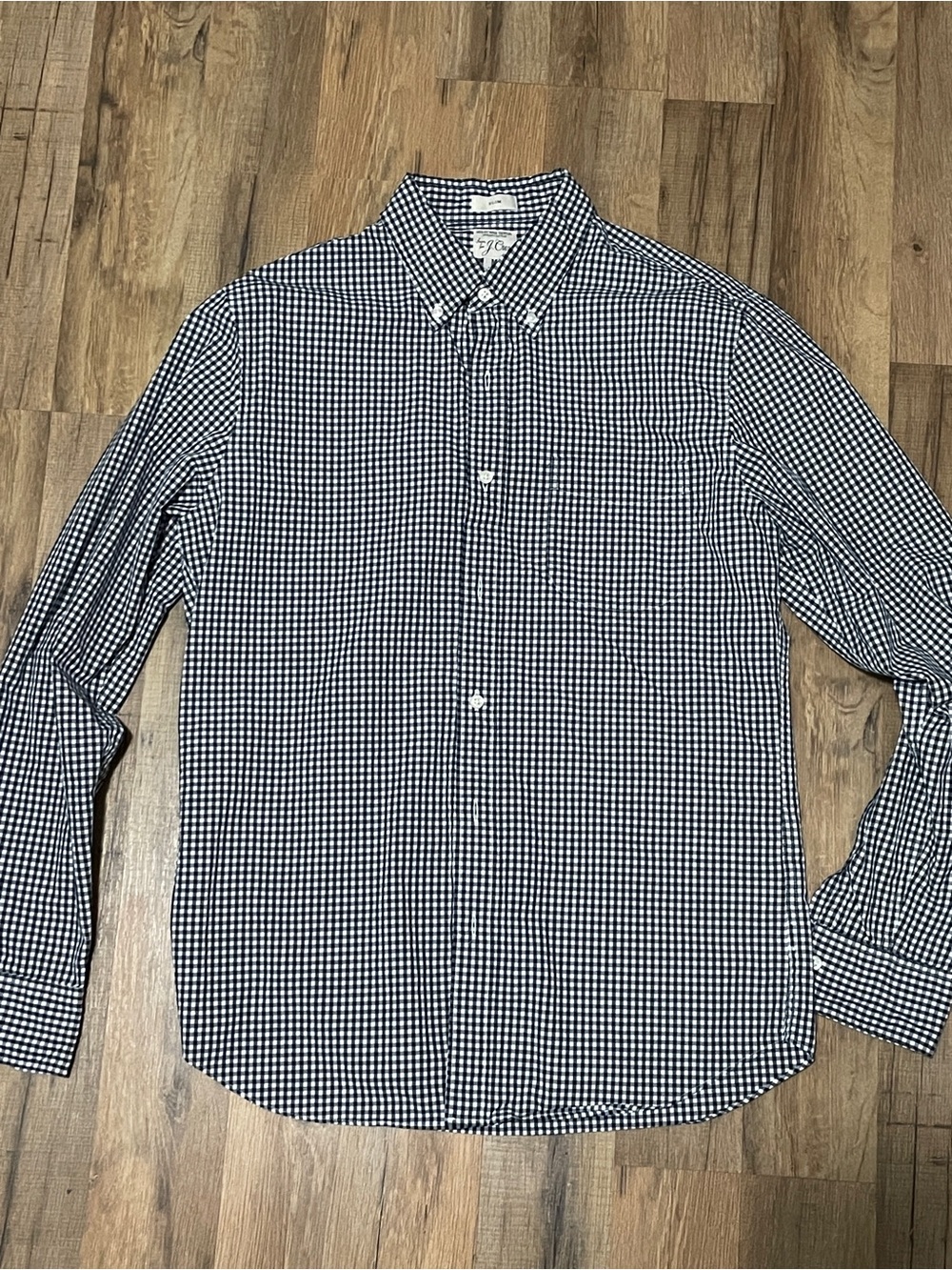 J.Crew Secret Wash Men’s Slim Organic Cotton Button Down, size M